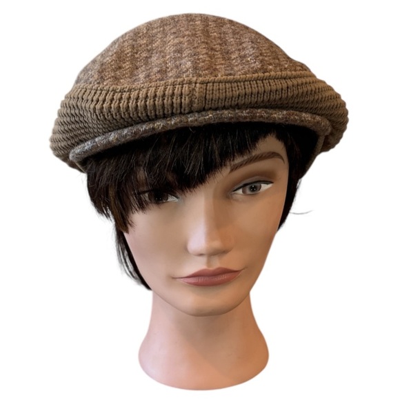 Vintage The Edinburgh Woolen Mill Pure Wool Brown Houdstooth Newsboy Cap Size OS - Picture 11 of 12